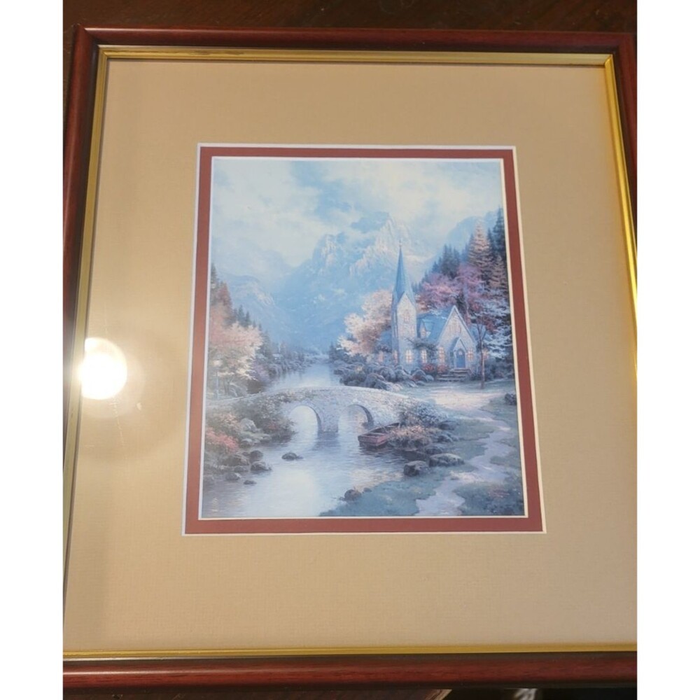 The Mountain Chapel by Thomas Kinkade Framed Art Piece w/ Certificate